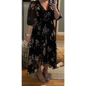 Calvin Klein high low floral dress